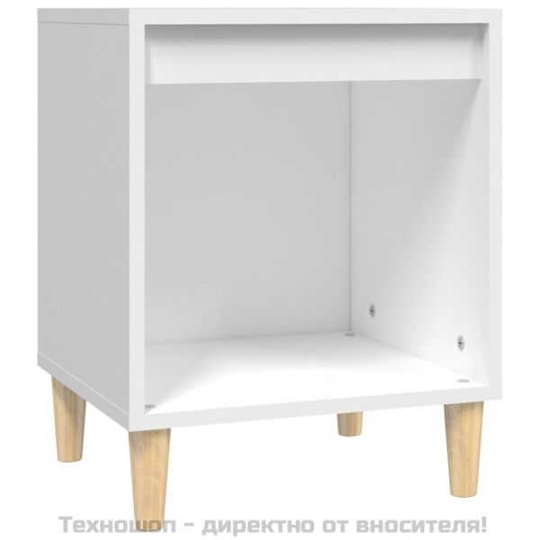 Нощно шкафче, бяло, 40x35x50 см, инженерно дърво