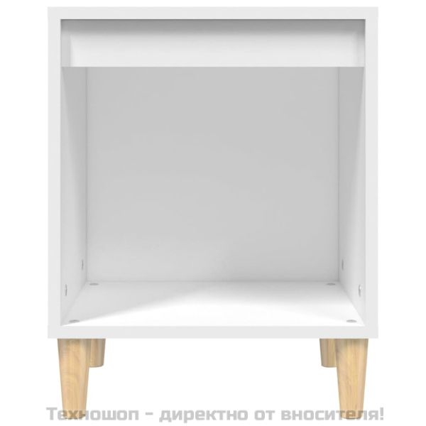 Нощно шкафче, бяло, 40x35x50 см, инженерно дърво