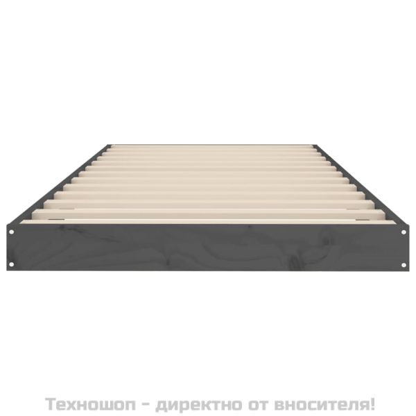 Рамка за легло, сива, 75x190 см, бор масив, Small Single