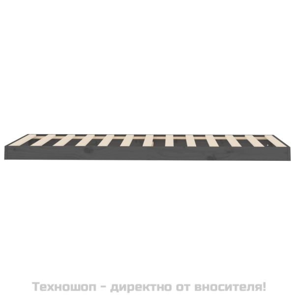 Рамка за легло, сива, 75x190 см, бор масив, Small Single
