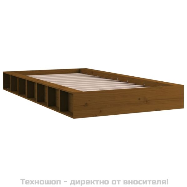 Рамка за легло меденокафява 75x190 см Small Single дърво масив