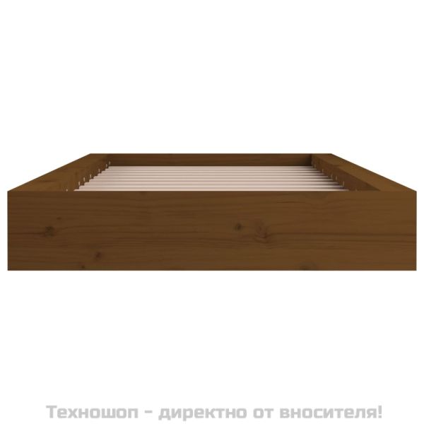 Рамка за легло меденокафява 75x190 см Small Single дърво масив