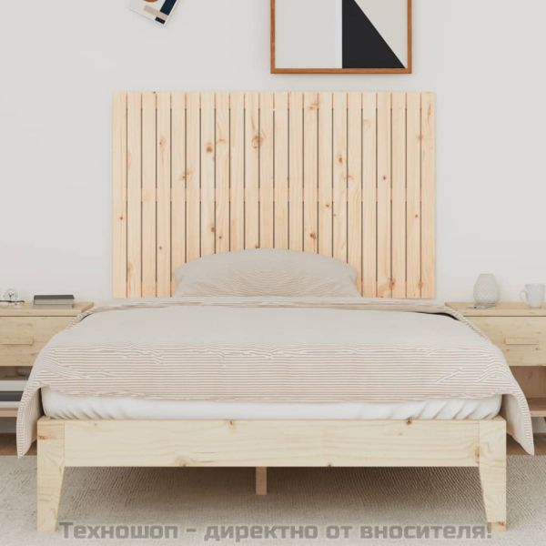 Стенна табла за спалня, 140x3x90 см, борово дърво масив