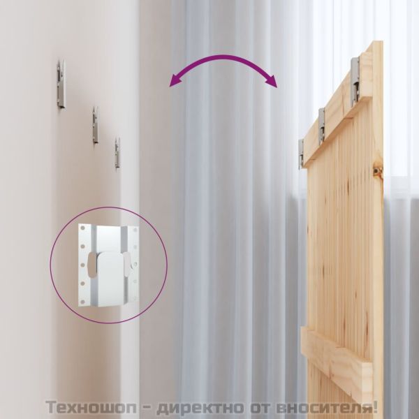 Стенна табла за спалня, 140x3x90 см, борово дърво масив