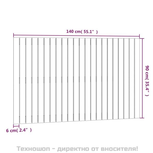 Стенна табла за спалня, 140x3x90 см, борово дърво масив