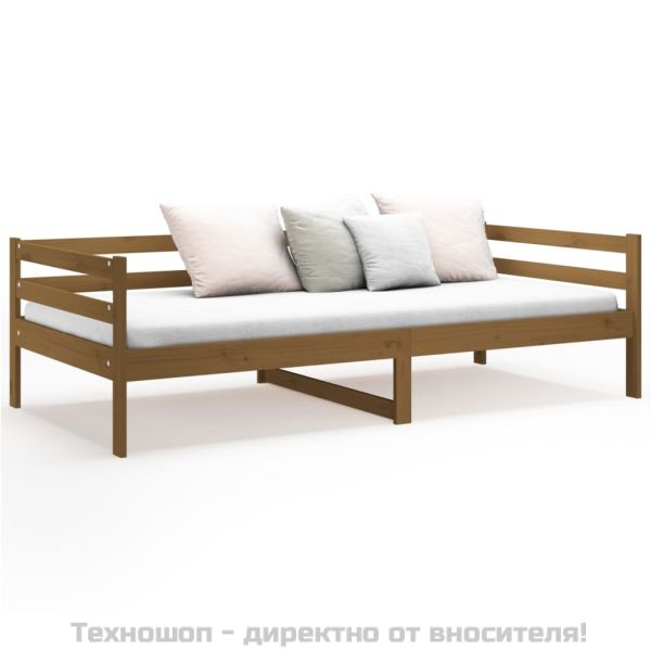 Дневно легло, меденокафяво, борово дърво масив, 90x190 см