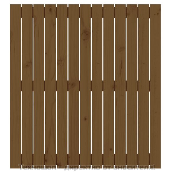 Стенна табла за спалня, меденокафява, 82,5x3x90 см, бор масив