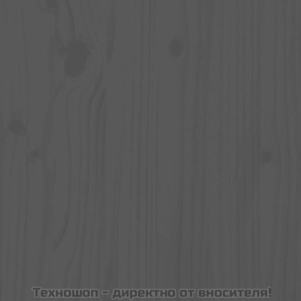 Стенна табла за спалня, сива, 108x3x60 см, борово дърво масив