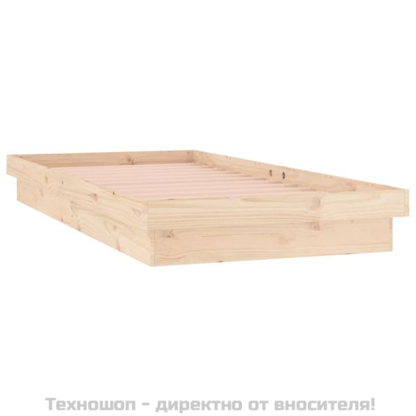 LED рамка за легло 75x190 см Small Single дърво масив