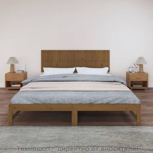 Стенна табла за спалня, меденокафява, 185x3x60 см, бор масив