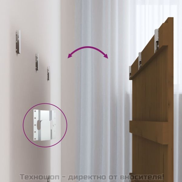 Стенна табла за спалня, меденокафява, 185x3x60 см, бор масив