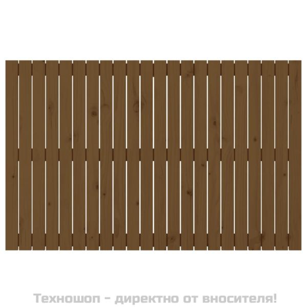 Стенна табла за спалня, меденокафява, 140x3x90 см, бор масив