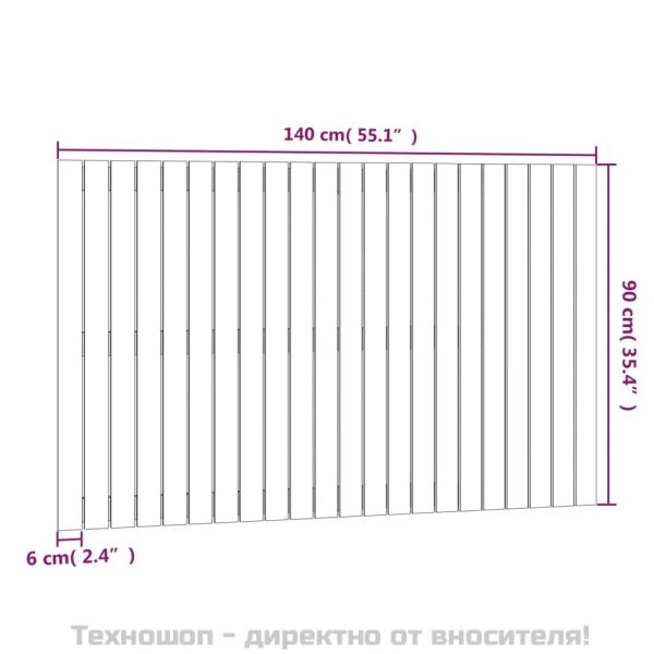 Стенна табла за спалня, меденокафява, 140x3x90 см, бор масив
