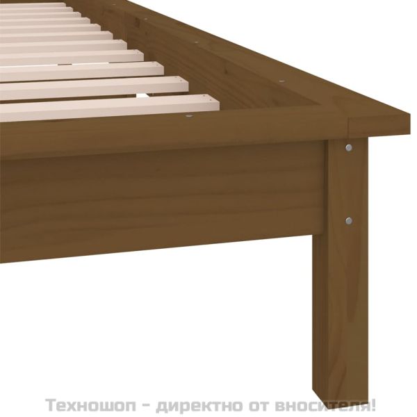 LED легло меденокафяво 90x190 см Single масивна дървесина