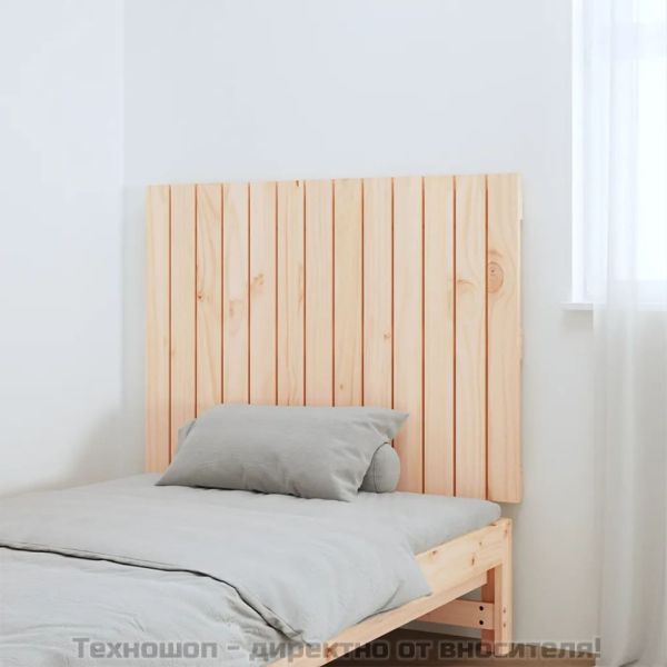 Стенна табла за спалня, 82,5x3x60 см, борово дърво масив