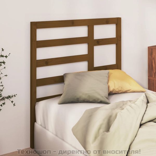 Горна табла за легло, меденокафява, 81x4x104 см, бор масив