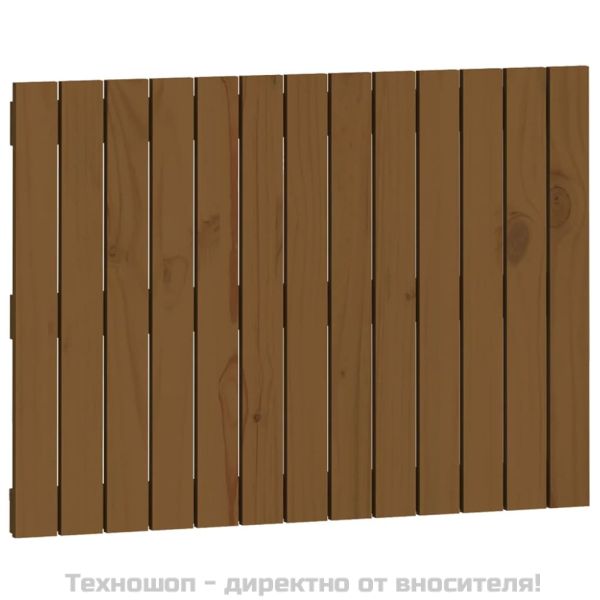 Стенна табла за спалня, меденокафява, 82,5x3x60 см, бор масив