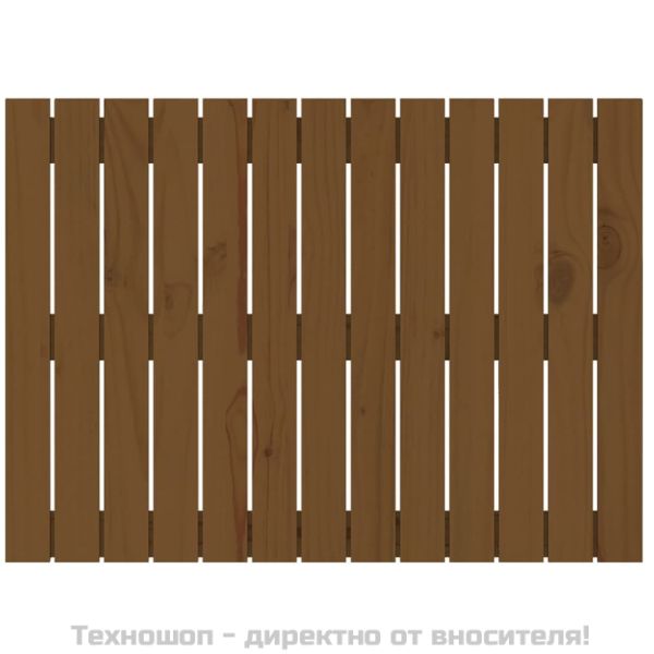 Стенна табла за спалня, меденокафява, 82,5x3x60 см, бор масив