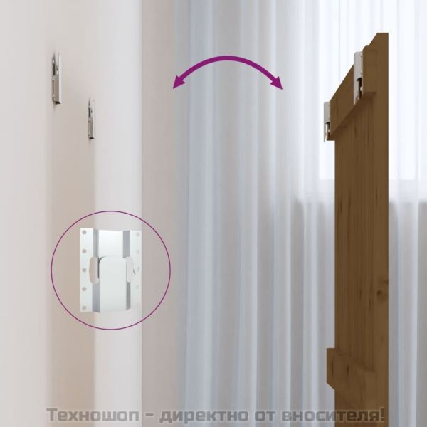 Стенна табла за спалня, меденокафява, 82,5x3x60 см, бор масив