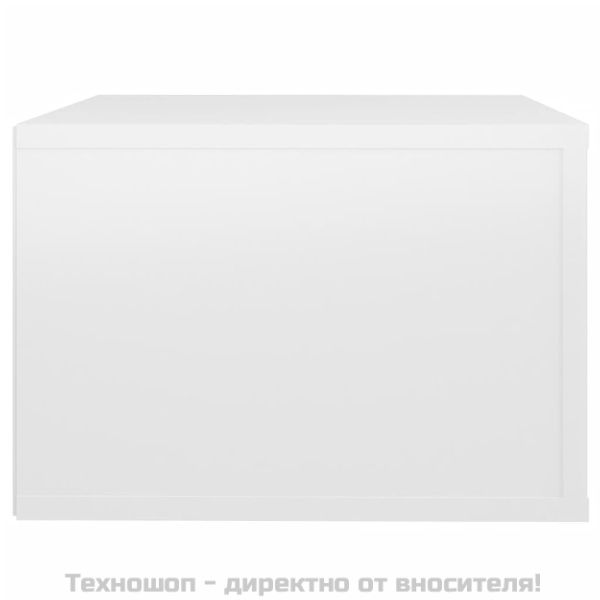 Нощни шкафчета за стенен монтаж, 2 бр, бял гланц, 50x36x25 см
