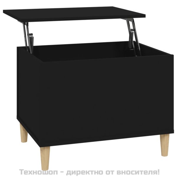 Кафе маса, черна, 60x44,5x45 см, инженерно дърво