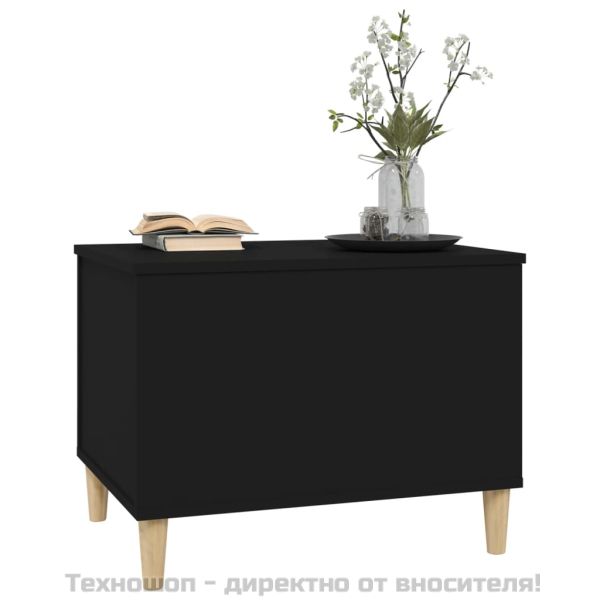 Кафе маса, черна, 60x44,5x45 см, инженерно дърво