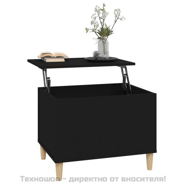 Кафе маса, черна, 60x44,5x45 см, инженерно дърво