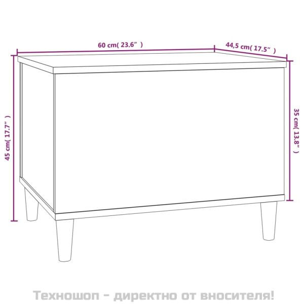 Кафе маса, черна, 60x44,5x45 см, инженерно дърво