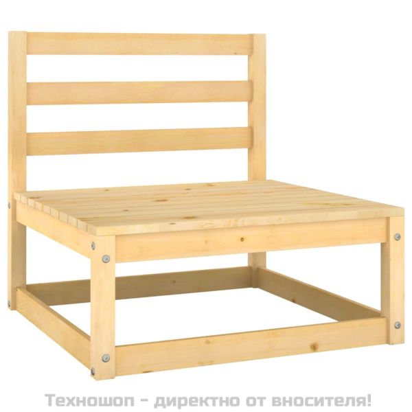 Градински комплект с възглавници, 2 части, борово дърво масив