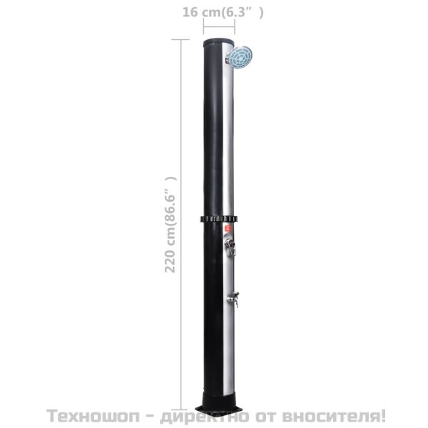 Външен соларен душ с душ слушалка и кран 40 л