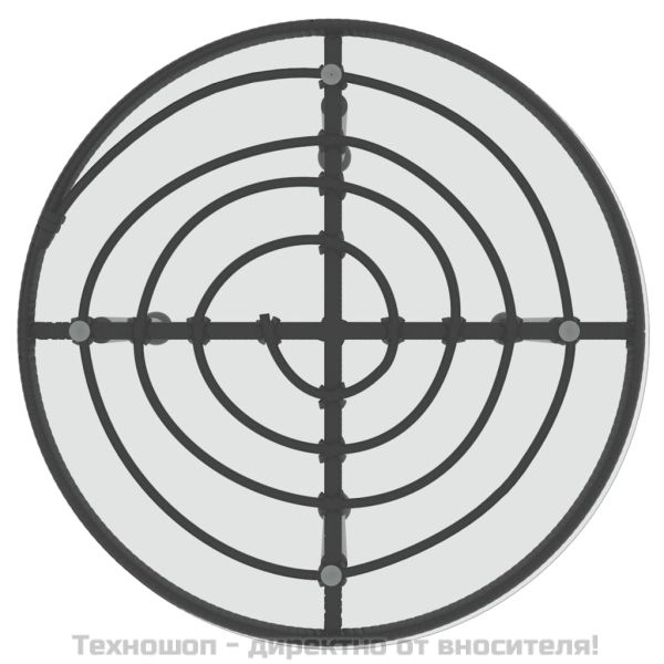 Трапезна маса черна Ø50 см  закалено стъкло и стомана