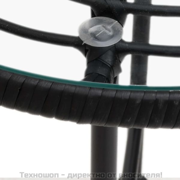 Трапезна маса черна Ø50 см  закалено стъкло и стомана