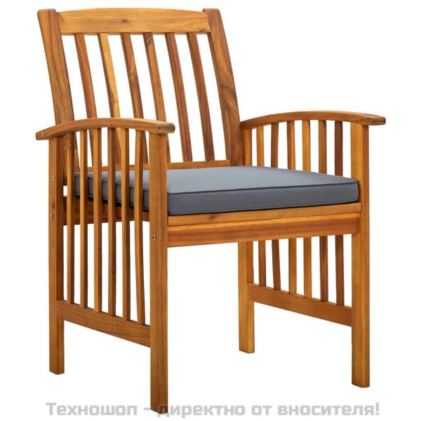 Градински трапезни столове 8 бр с възглавници масивна акация