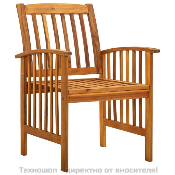 Градински трапезни столове 8 бр с възглавници масивна акация