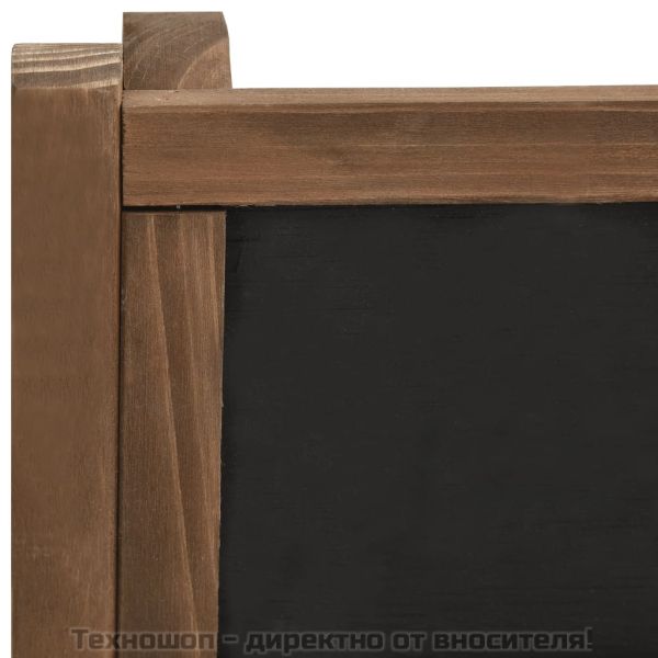 3-етажен цветарник с черна дъска, 40x30x90 см, ела масив