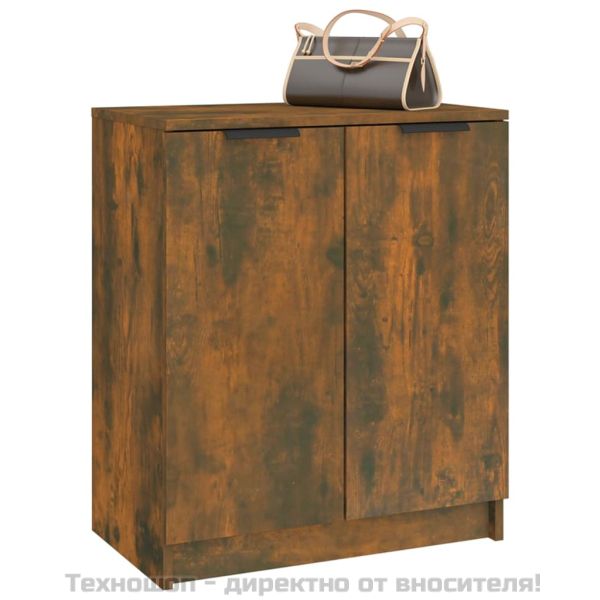 Шкаф за обувки, опушен дъб, 59x35x70 см, инженерно дърво