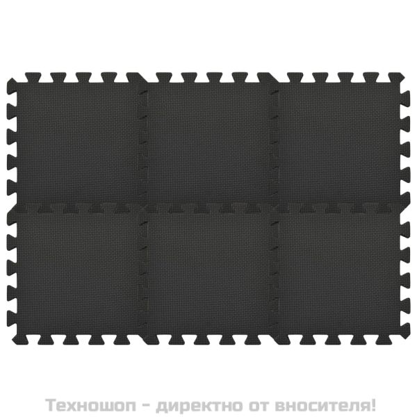 Постелки за под 54 бр 4,86 м² EVA пяна черни