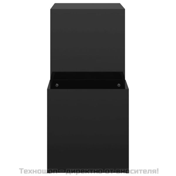 Шкаф за обувки, черен гланц, 105x35,5x70 см, инженерно дърво