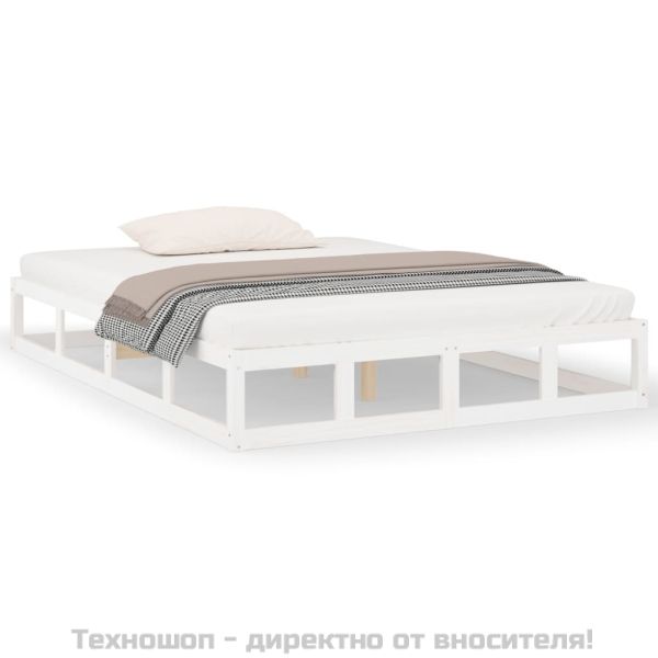 рамка за легло бяла 120x190 см Small Double дърво масив