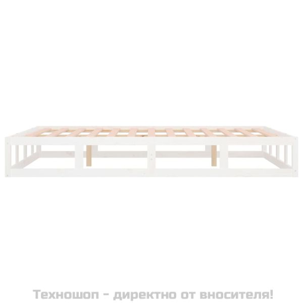 рамка за легло бяла 120x190 см Small Double дърво масив