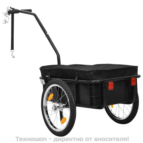 Ремарке/вагон за колело, 155x60x83 см, стомана, черно