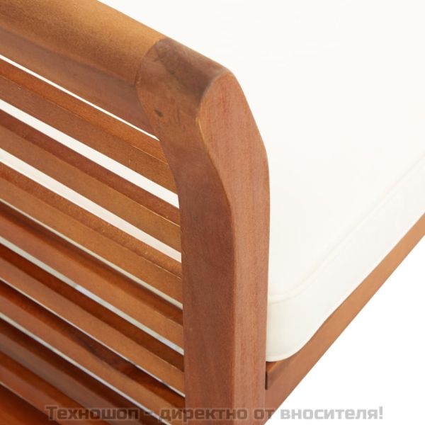 Градински трапезни столове с възглавници, 2 бр, акация масив