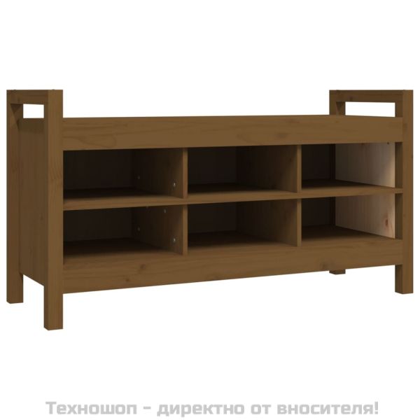 Пейка за антре меденокафява 110x40x60 см борово дърво масив