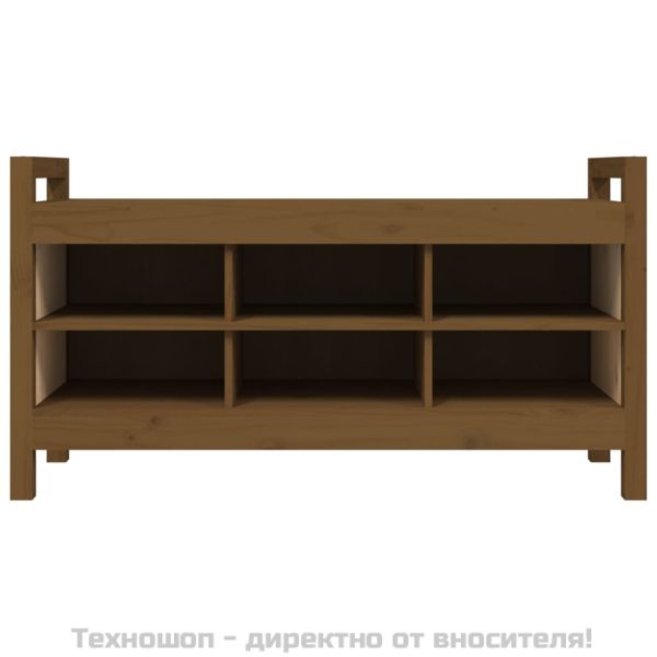 Пейка за антре меденокафява 110x40x60 см борово дърво масив