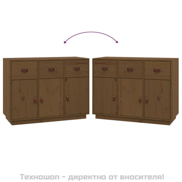 Сайдборд, меденокафяв, 100x40x75 см, бор масив