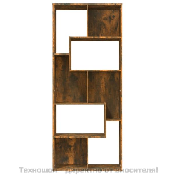 Библиотека, опушен дъб, 67x24x161 см, инженерно дърво