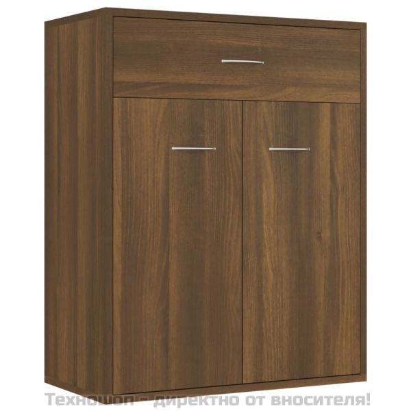 Сайдборд, кафяв дъб, 60x30x75 см, инженерно дърво