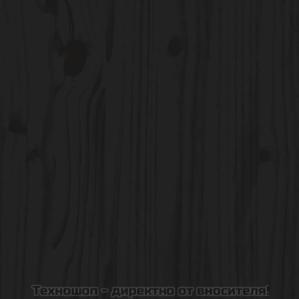 Кафе маса, черна, 80x55x40,5 см, борово дърво масив