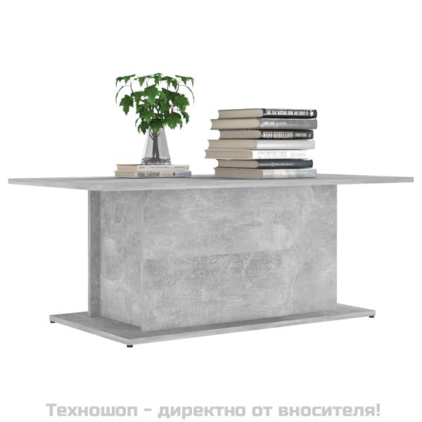 Кафе маса, бетонно сива, 102x55,5x40 см, инженерно дърво