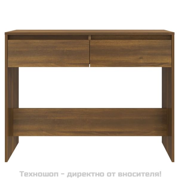 Конзолна маса, кафяв дъб, 100x35x76,5 см, инженерно дърво